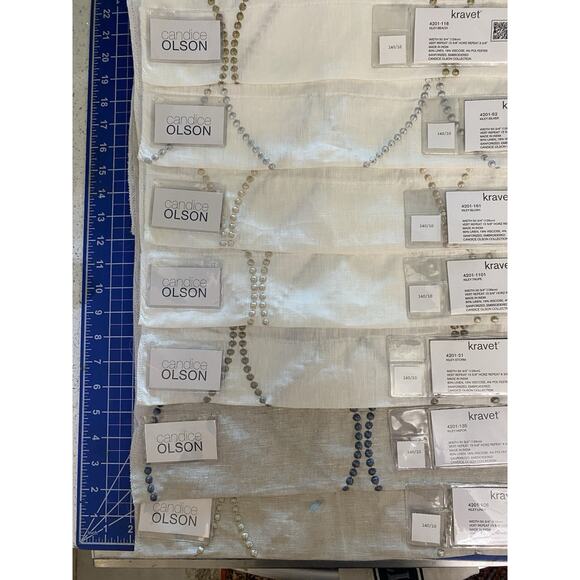 Kravet Candice Olson Embroidered Linen Fabric Samples Kiley 7 Varieties - Picture 3 of 5